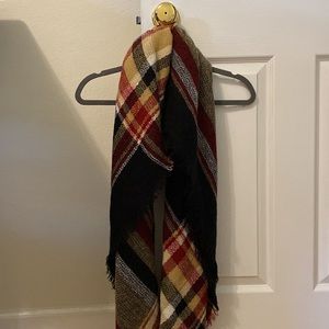 Multicolor Plaid Blanket Scarf